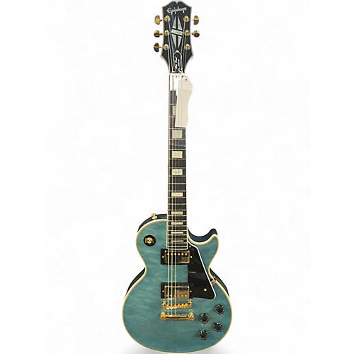 Used Epiphone Les Paul Custom blue Solid Body Electric Guitar blue