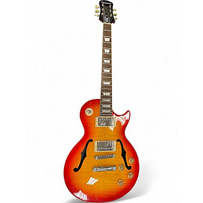 Used Epiphone Les Paul Standard Florentine Pro 2 Tone Sunburst Hollow Body Electric Guitar