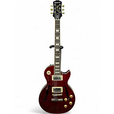 Used Epiphone Les Paul Standard Florentine Pro Candy Apple Red Hollow Body Electric Guitar