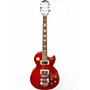 Used Epiphone Les Paul Standard Plain Top with Bigsby Trans Red Solid Body Electric Guitar Trans Red