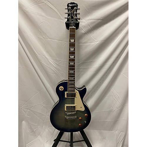 Epiphone Used Epiphone Les Paul Standard Plus Pro Trans Blue Solid Body Electric Guitar Trans Blue