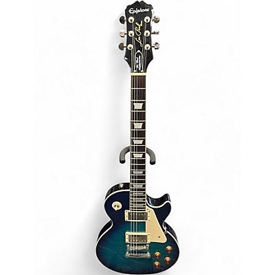 Used Epiphone Les Paul Standard Plus Pro Trans Blue Solid Body Electric Guitar