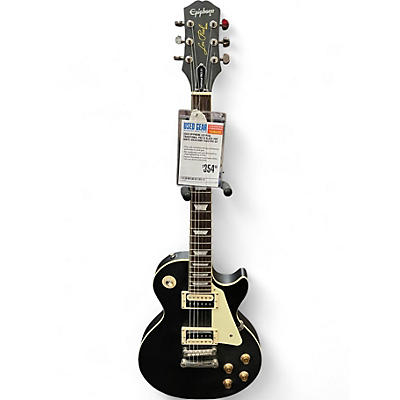 Used Epiphone Les Paul Traditional Pro IV Black and White Solid Body Electric Guitar