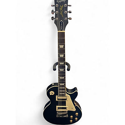 Used Epiphone Les Paul Traditional Pro IV Black and White Solid Body Electric Guitar