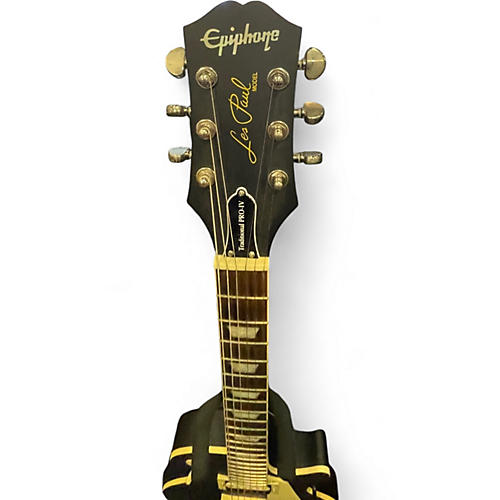 Used Epiphone Les Paul Traditional Pro IV Ebony Solid Body Electric Guitar Ebony