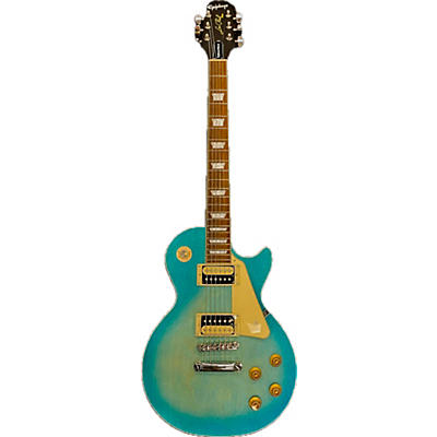 Epiphone Used Epiphone Les Paul Traditional Pro IV Worn Pacific Blue Solid Body Electric Guitar