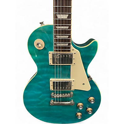 Used Epiphone Les Paul Traditional Pro Turquoise Solid Body Electric Guitar