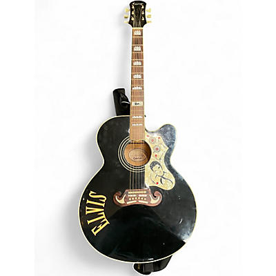 Used Epiphone Limited edition elvis Black Acoustic Electric Guitar