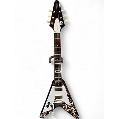 Used Epiphone Love Drops Flying V Artwork Solid Body Electric Guitar