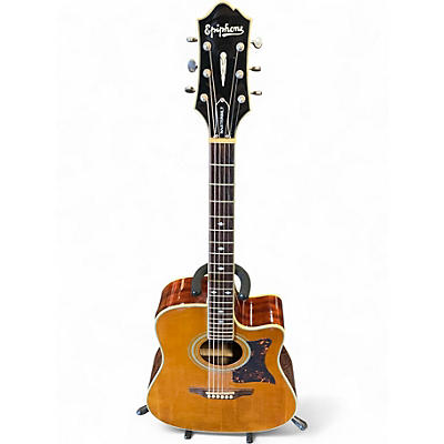 Used Epiphone Masterbuilt DR-500MCE Natural Acoustic Electric Guitar