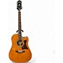 Used Epiphone Masterbuilt DR-500MCE Natural Acoustic Electric Guitar Natural