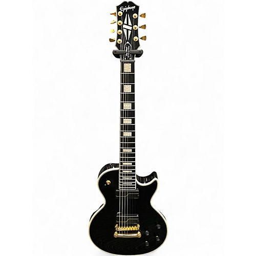 Used Epiphone Matt Heafy Les Paul Custom 7 Ebony Solid Body Electric Guitar Ebony