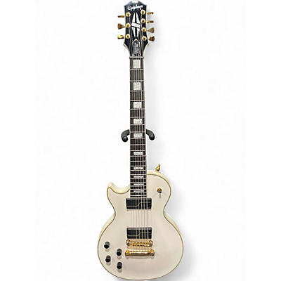Used Epiphone Matt Heafy Les Paul Custom 7 Left Handed Snow White Electric Guitar