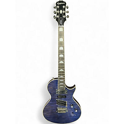 Used Epiphone Nighthawk Custom Reissue Blue Quilt Solid Body Electric Guitar