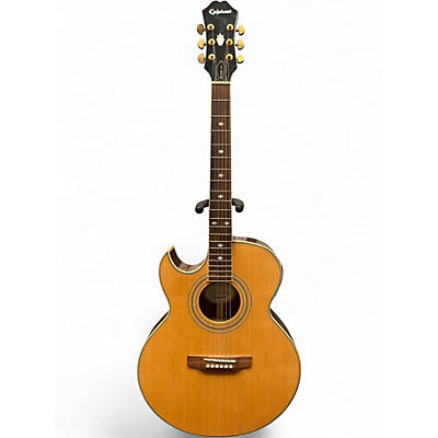 Used Epiphone PR5E Left Handed Natural Acoustic Electric Guitar