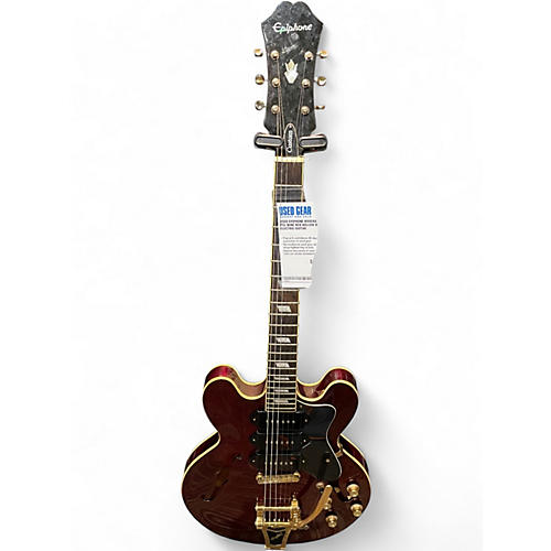 Used Epiphone Riviera Custom P93 Wine Red Hollow Body Electric Guitar Wine Red