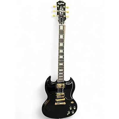 Used Epiphone SG CUSTOM Black and Gold Solid Body Electric Guitar