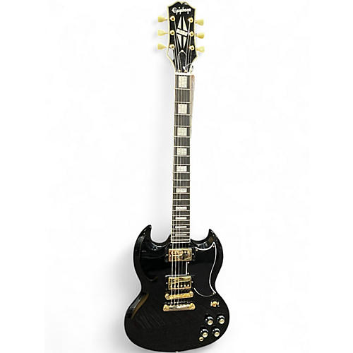 Used Epiphone SG CUSTOM Black and Gold Solid Body Electric Guitar Black and Gold