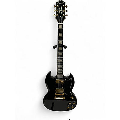 Used Epiphone SG CUSTOM Black and Gold Solid Body Electric Guitar