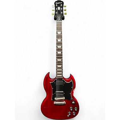 Used Epiphone SG Pro Crimson Red Trans Solid Body Electric Guitar