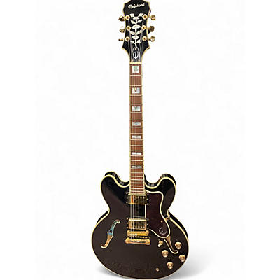 Used Epiphone SHERATON II PRO Black and Gold Hollow Body Electric Guitar
