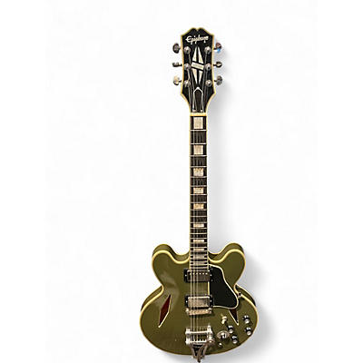 Used Epiphone SHINICHI UBUKATA ES355 OLIVE GREEN Hollow Body Electric Guitar
