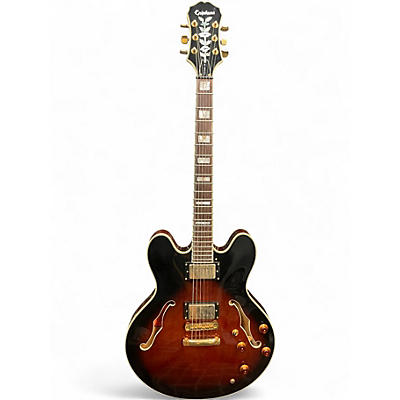 Used Epiphone Sheraton 2 Tone Sunburst Hollow Body Electric Guitar