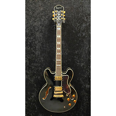 Epiphone Used Epiphone Sheraton II Black And Gold Hollow Body Electric Guitar