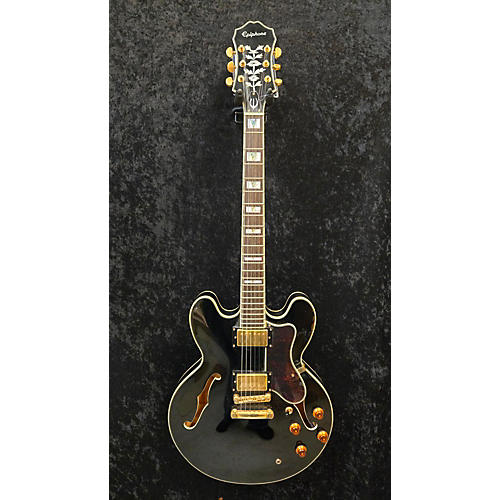 Epiphone Used Epiphone Sheraton II Black And Gold Hollow Body Electric Guitar Black and Gold