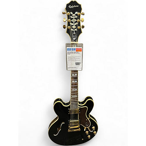 Used Epiphone Sheraton II Black Hollow Body Electric Guitar Black