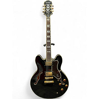 Used Epiphone Sheraton II Black and Gold Hollow Body Electric Guitar