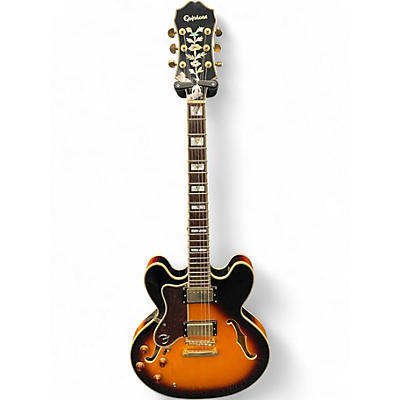 Used Epiphone Sheraton II Left Handed Sunburst Hollow Body Electric Guitar