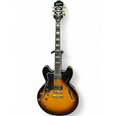 Used Epiphone Sheraton II Left Handed Vintage Sunburst Hollow Body Electric Guitar