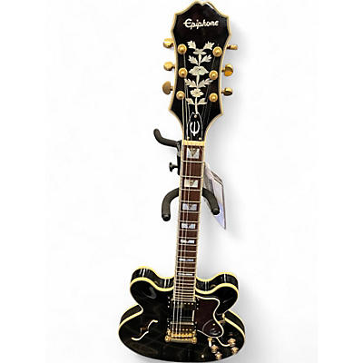Used Epiphone Sheraton II PRO BLACK AND GOLD Hollow Body Electric Guitar