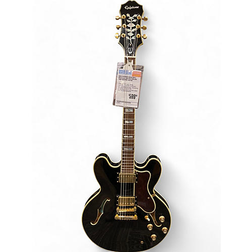 Epiphone Used Epiphone Sheraton II Pro Black And Gold Hollow Body Electric Guitar Black and Gold