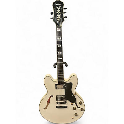 Used Epiphone Sheraton White Hollow Body Electric Guitar
