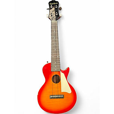 Used Epiphone Tenor Acoustic Electric  Cherry Sunburst Ukulele