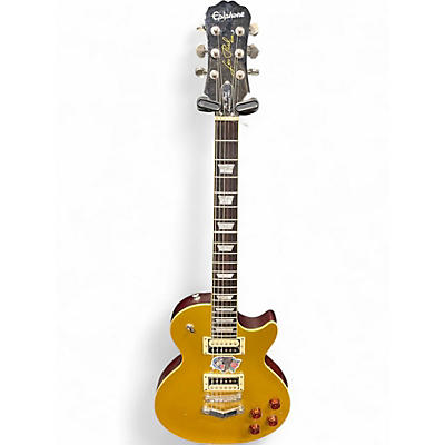 Used Epiphone Trad Pro Les Paul Limited Edition Worn Metalic Gold Solid Body Electric Guitar