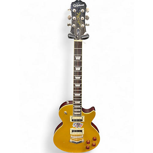 Used Epiphone Trad Pro Les Paul Limited Edition Worn Metalic Gold Solid Body Electric Guitar Worn Metalic Gold