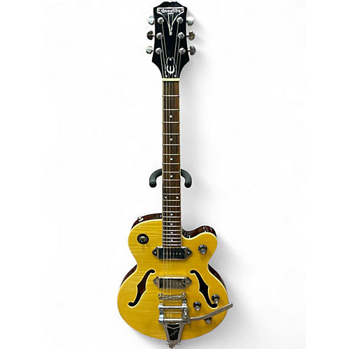 Used Epiphone Wildkat Amber Hollow Body Electric Guitar Amber