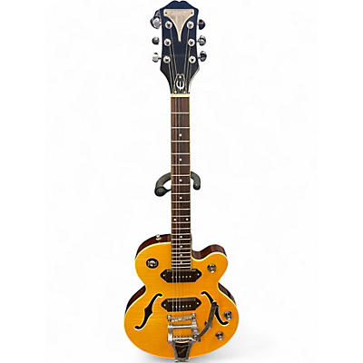 Used Epiphone Wildkat Antique Natural Flame Maple Hollow Body Electric Guitar