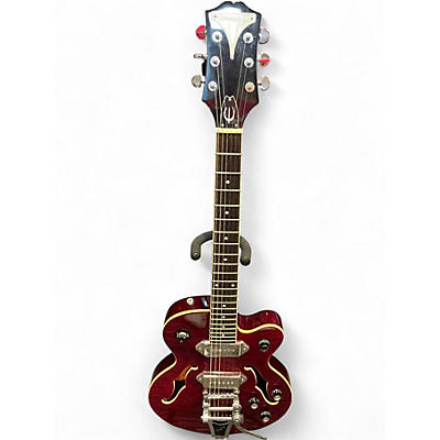 Used Epiphone Wildkat Crimson Red Trans Hollow Body Electric Guitar