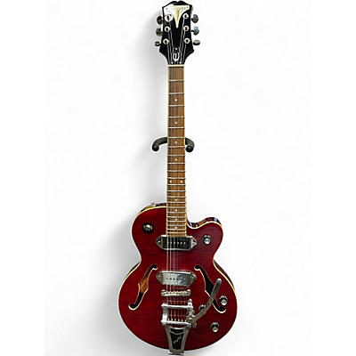 Used Epiphone Wildkat Trans Red Hollow Body Electric Guitar