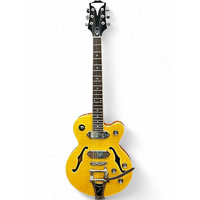 Used Epiphone Wildkat with Bigsby Amber Hollow Body Electric Guitar