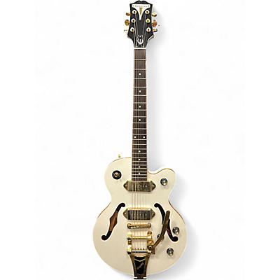 Used Epiphone Wildkat with Bigsby Pearl White Hollow Body Electric Guitar