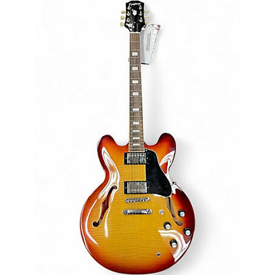 Used Epiphone figured 335 IG Sunrise Tea Burst Hollow Body Electric Guitar