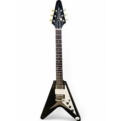 Used Epiphone flying v Black Solid Body Electric Guitar