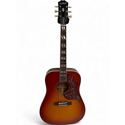 Used Epiphone hummingbird inspired by Heritage Cherry Sunburst Acoustic Electric Guitar
