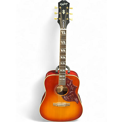 Used Epiphone inspired by Gibson Hummingbird Sunburst Acoustic Electric Guitar Sunburst
