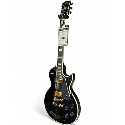 Used Epiphone inspired by Gibson Les Paul Custom Black and White Solid Body Electric Guitar